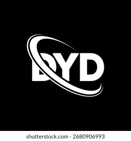 DYD logo. DYD letter. DYD letter logo design. Initials DYD logo linked with circle and uppercase monogram logo. DYD-typography for technology, business and real estate brand.