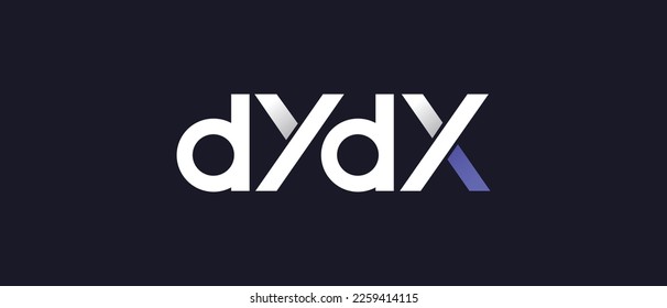 Dydx cryptocurrency DYDX Token, Cryptocurrency logo on isolated background with text.