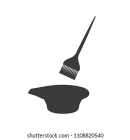 Dye brush and bowl icon, vector illustration design. Barbershop objects collection.