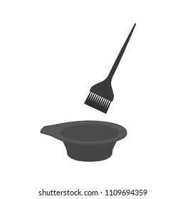 Dye brush and bowl icon, vector illustration design. Barbershop objects collection.