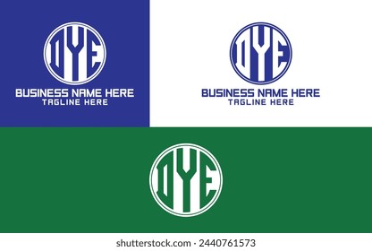 Logo circular de DYE, diseño del logo de DYE Monogram