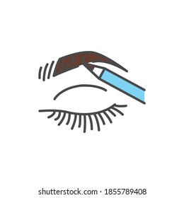 Dye eyebrows color line icon. Pictogram for web page, mobile app, promo. UI/UX/GUI design element. Editable stroke.