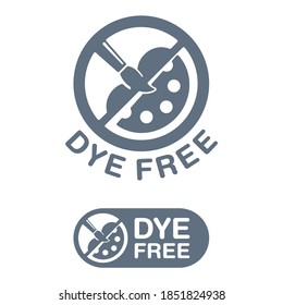 Dye free stamp - crossed out brush and pallette with some harmful ingredients