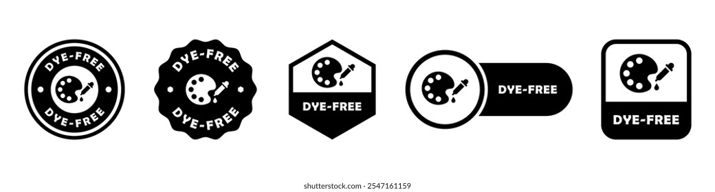 Dye Free - vector signs for product package labels.