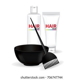 Dye Hair Tools Vector Illustration