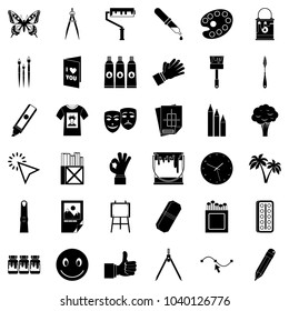 Dye icons set. Simple set of 36 dye vector icons for web isolated on white background