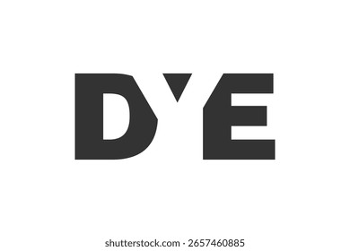Design do logotipo DYE. Letra inicial D Y E estilo de fonte em negrito para start-ups de tecnologia, consultoria, marcas corporativas. Nome criativo da empresa, manchetes identidade tipográfica, logotipo moderno. Ilustração vetorial.