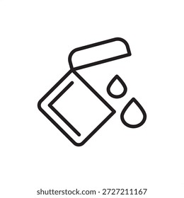 Icono de tinta que simboliza la coloración textil y la fabricación de prendas de vestir, representa el teñido de telas, las cuencas de pigmento de prendas de vestir, el tinte de lona náutica, los tratamientos químicos textiles y la saturación del color de la fibra.