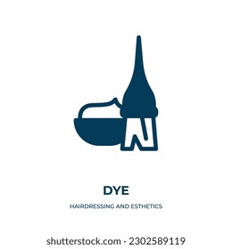 dye vector icon. dye, brush, paint filled icons from flat hairdressing and esthetics concept. Isolated black glyph icon, vector illustration symbol element for web design and mobile apps