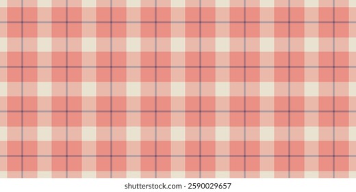 Dye vector plaid background, outside seamless texture pattern. Thanksgiving fabric tartan check textile in red and light colors palette.