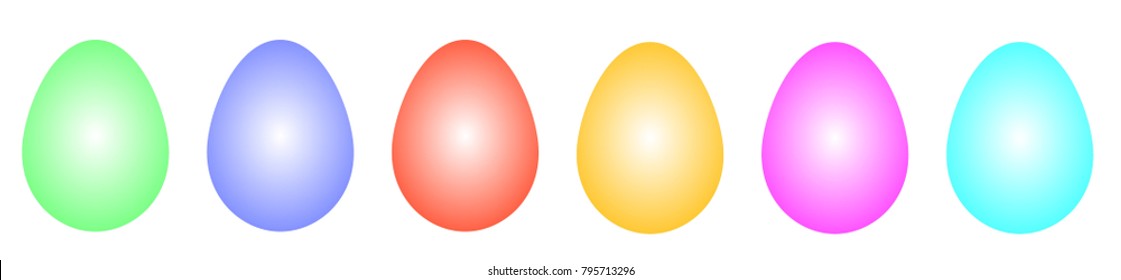 dyed easter eggs in different colors in a row