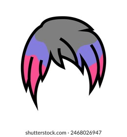 dyed hair emo color icon vector. dyed hair emo sign. isolated symbol illustration