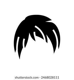 dyed hair emo glyph icon vector. dyed hair emo sign. isolated symbol illustration