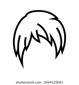 dyed hair emo line icon vector. dyed hair emo sign. isolated contour symbol black illustration