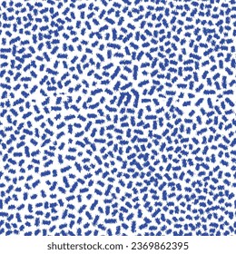 Abstrakte abstrakte, strukturierte Mikroskop-Bakterien in Dyed japandi formen ein lineares nahtloses Muster in Vektorgrafik