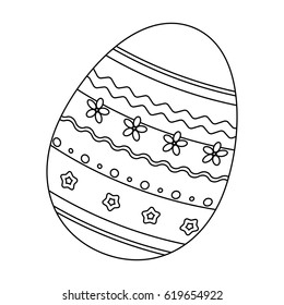 Dyed patterns egg for Easter. Easter single icon in outline style vector symbol stock illustration.
