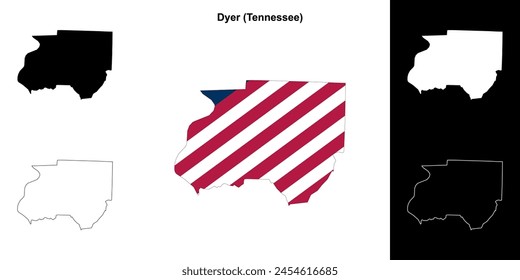 Dyer County (Tennessee) outline map set