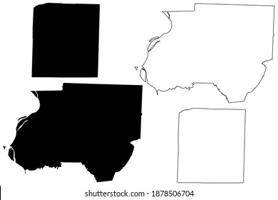 Dyer and Fayette County, State of Tennessee (U.S. county, United States of America, USA, U.S., US) map vector illustration, scribble sketch map