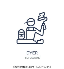 Dyer icon. Dyer linear symbol design from Professions collection. Simple outline element vector illustration on white background.