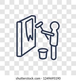 Dyer icon. Trendy linear Dyer logo concept on transparent background from Professions collection