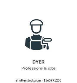Dyer vector icon on white background. Flat vector dyer icon symbol sign from modern professions collection for mobile concept and web apps design.