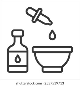 Dyes Outline Icon Vector Illustration