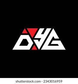 DYG triangle letter logo design with triangle shape. DYG triangle logo design monogram. DYG triangle vector logo template with red color. DYG triangular logo Simple, Elegant, and Luxurious design.