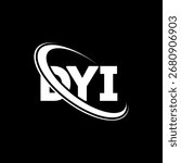 DYI logo. DYI letter. DYI letter logo design. Initials DYI logo linked with circle and uppercase monogram logo. DYI-typography for technology, business and real estate brand.