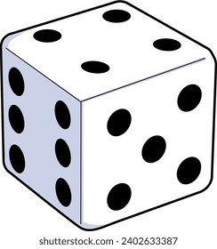 A dying dice clipart on a white background