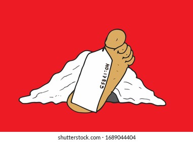 ilustración de un hombre moribundo. este es un vector.