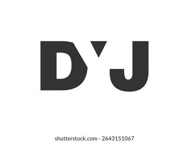 DYJ logo design. Initial letter D Y J bold font style for tech startups, consulting, corporate branding. Creative company name, headlines typography identity, trendy logotype. Vector illustration.