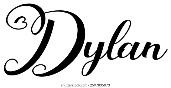 Dylan - black color - first name - ideal for websites, e-mails, presentations, greetings, sublimation cards, cricut, t-shirt, sweatshirt, prints, cricut, silhouette,