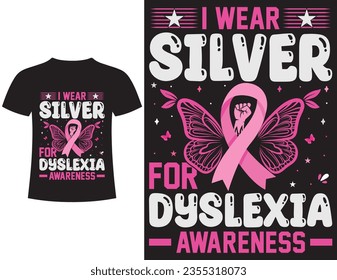 Dylexia AwarenessT-Shirt designs vector elements