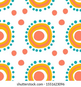 Dymkovo toy seamless pattern. Bright colored summer design. Textile or wrapping paper ornament.