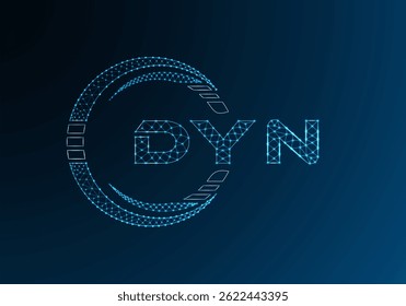DYN low poly letter logo vector design. DYN lower poly logo design. 