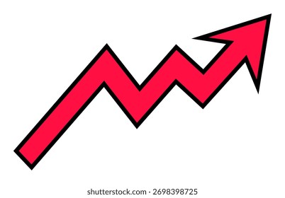 Dynamic 3d arrow pointing upwards symbolizing growth, success, and progress in a bold design.