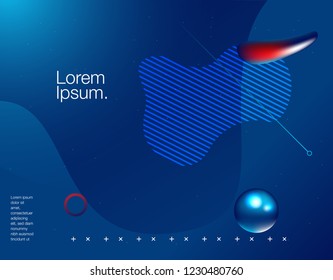 Dynamic 3D background with fluid shapes modern concept. minimal poster. ideal for banner, web, header, page, cover, billboard, brochure