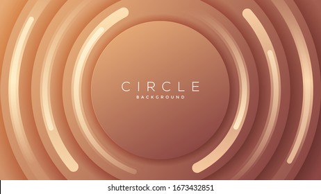 Dynamic 3d brown circle shapes background. vector background