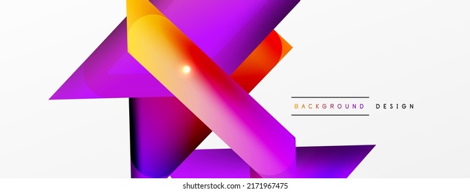Dynamic 3d geometric abstract background. Triangles and other simple forms composition. Vector Illustration For Wallpaper, Banner, Background, Card, Book Illustration, landing page