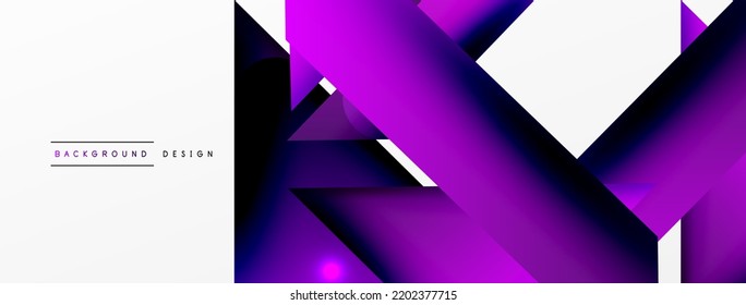 Fondo abstracto geométrico 3d dinámico. Triángulos y otras formas simples composición. Ilustración vectorial para fondo de escritorio, pancarta, fondo, tarjeta, ilustración del libro, página de inicio