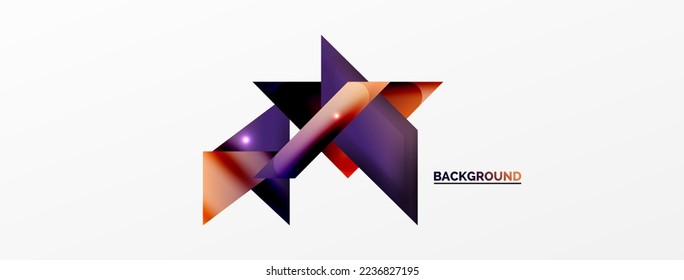Dynamic 3d geometric abstract background. Triangles and other simple forms composition. Vector Illustration For Wallpaper, Banner, Background, Card, Book Illustration, landing page