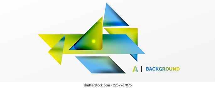 Dynamic 3d geometric abstract background. Triangles and other simple forms composition. Vector Illustration For Wallpaper, Banner, Background, Card, Book Illustration, landing page