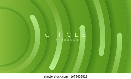 Dynamic 3d green circular shapes background. vector background