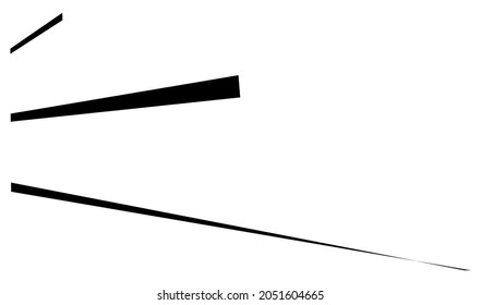 Líneas 3D dinámicas en perspectiva. Desvanecimiento, líneas decrecientes, rayas. Rasas espaciales, tiras ilustraciones de vectores geométricos abstractos