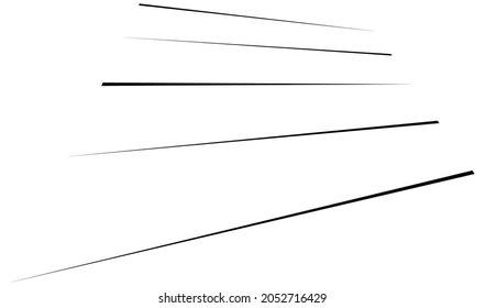 Líneas 3D dinámicas en perspectiva. Desvanecimiento, líneas decrecientes, rayas. Rasas espaciales, tiras ilustraciones de vectores geométricos abstractos