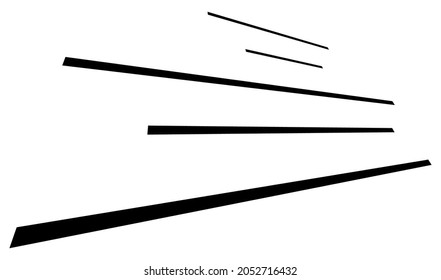 Líneas 3D dinámicas en perspectiva. Desvanecimiento, líneas decrecientes, rayas. Rasas espaciales, tiras ilustraciones de vectores geométricos abstractos