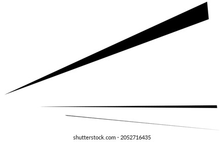 Dynamic 3D lines in perspective. Vanishing, diminishing lines, stripes. Spatial streaks, strips abstract geometric vector illustrration