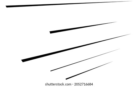 Líneas 3D dinámicas en perspectiva. Desvanecimiento, líneas decrecientes, rayas. Rasas espaciales, tiras ilustraciones de vectores geométricos abstractos