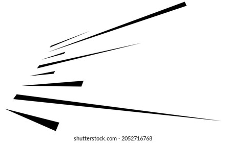 Dynamic 3D lines in perspective. Vanishing, diminishing lines, stripes. Spatial streaks, strips abstract geometric vector illustrration