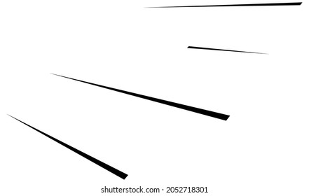 Dynamische 3D-Linien in Perspektive. Verschönerung, abnehmende Linien, Streifen. Geostreaks, Streifen, abstrakte geometrische Vektorgrafik
